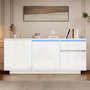 Voir la diapositive 2 : MERAX Buffet 3 porte(s) 1 tiroir(s) - 140 cm blanc led mdf