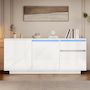 Voir la diapositive 2 : MERAX Buffet 3 porte(s) 1 tiroir(s) - 140 cm blanc led mdf