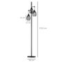 Voir la diapositive 3 : HOMCOM Lampadaire design industriel 3 têtes 40 W max. luminosité réglable métal filaire acier noir