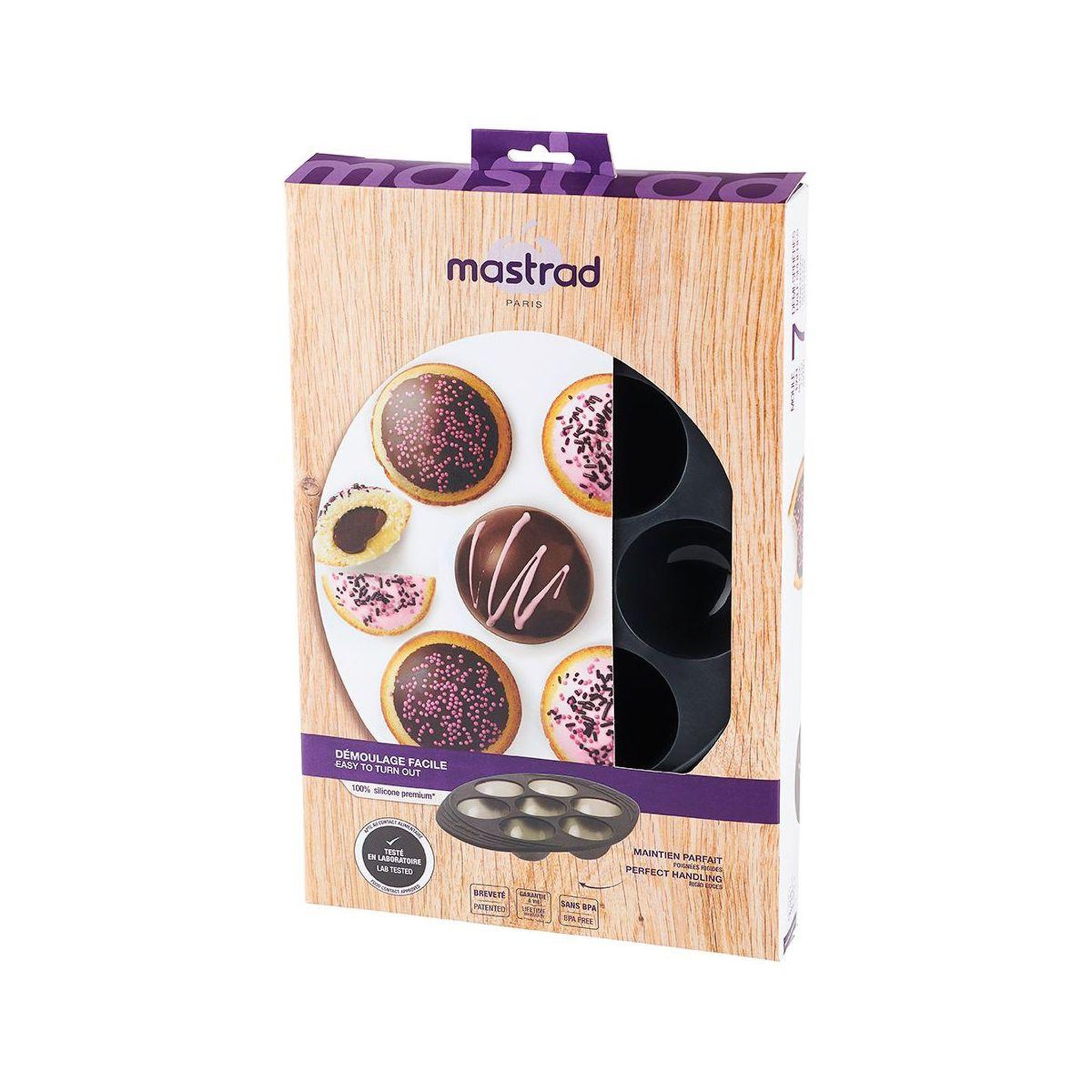 Voir la diapositive 2 : MASTRAD Moule à gâteau 7 demi spheres gris fume