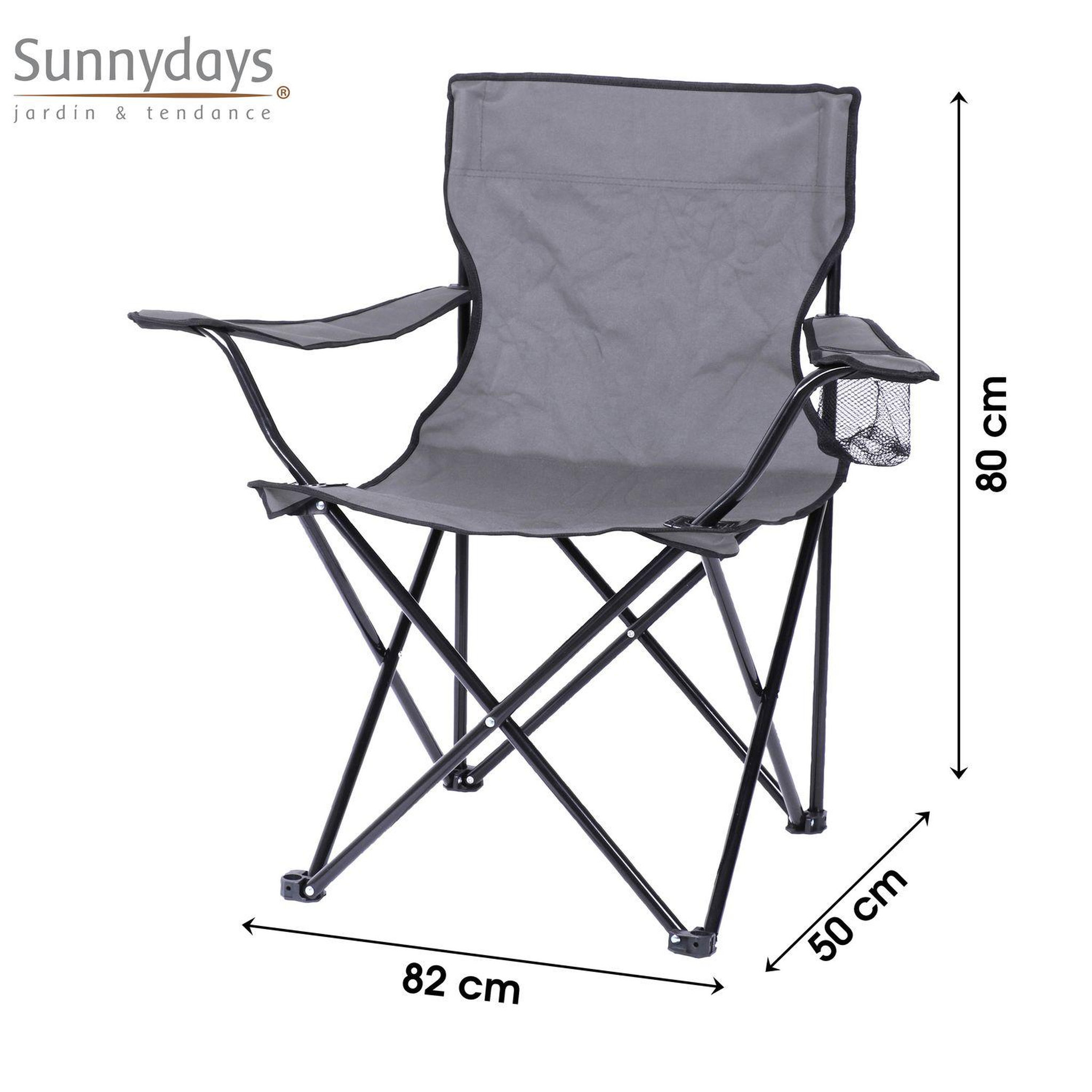 Voir la diapositive 3 : SUNNYDAYS Fauteuil de camping - gris anthracite