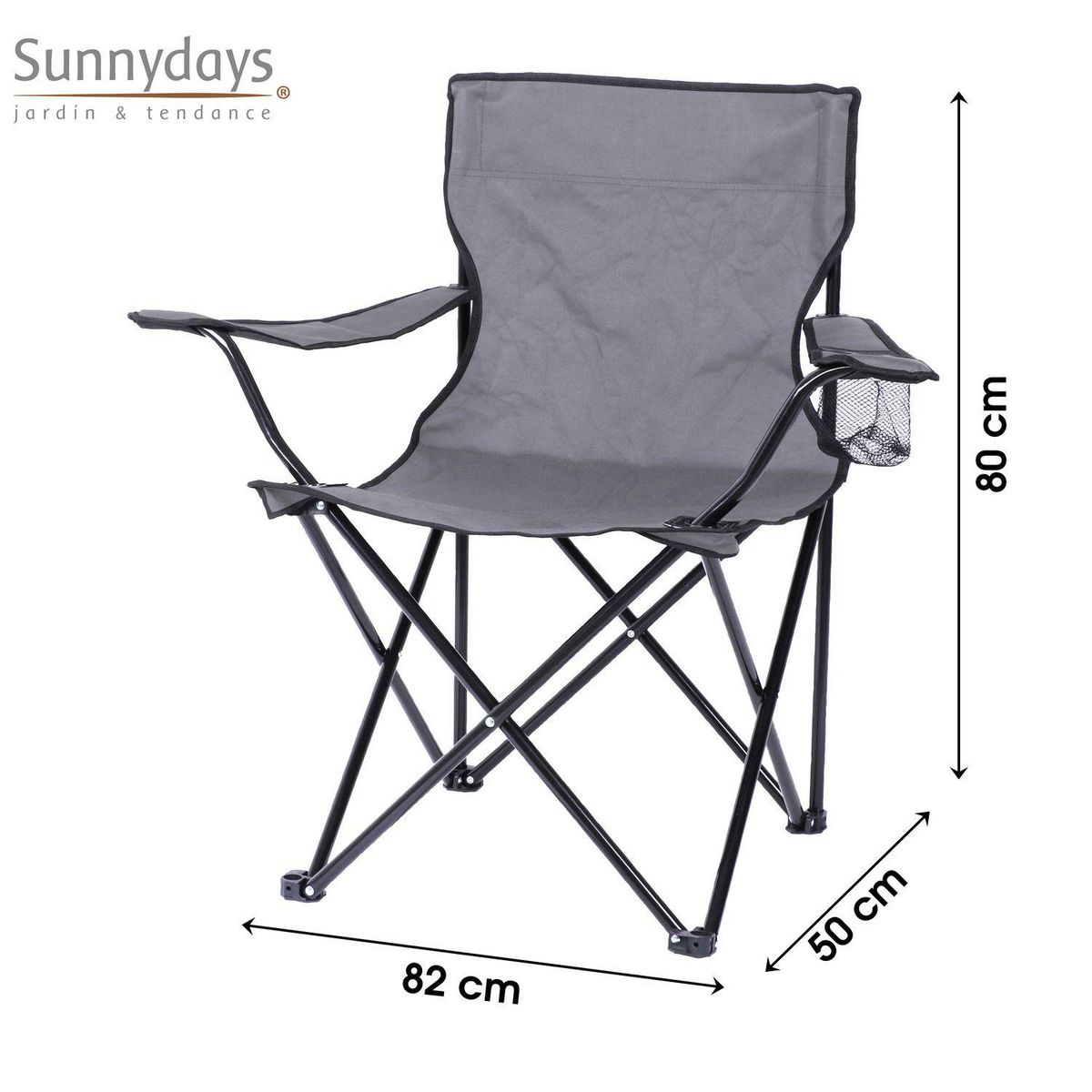 SUNNYDAYS Fauteuil de camping - Gris anthracite