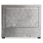 Paris Prix Tête de Lit Design en Velours  Sofia  140cm Argent