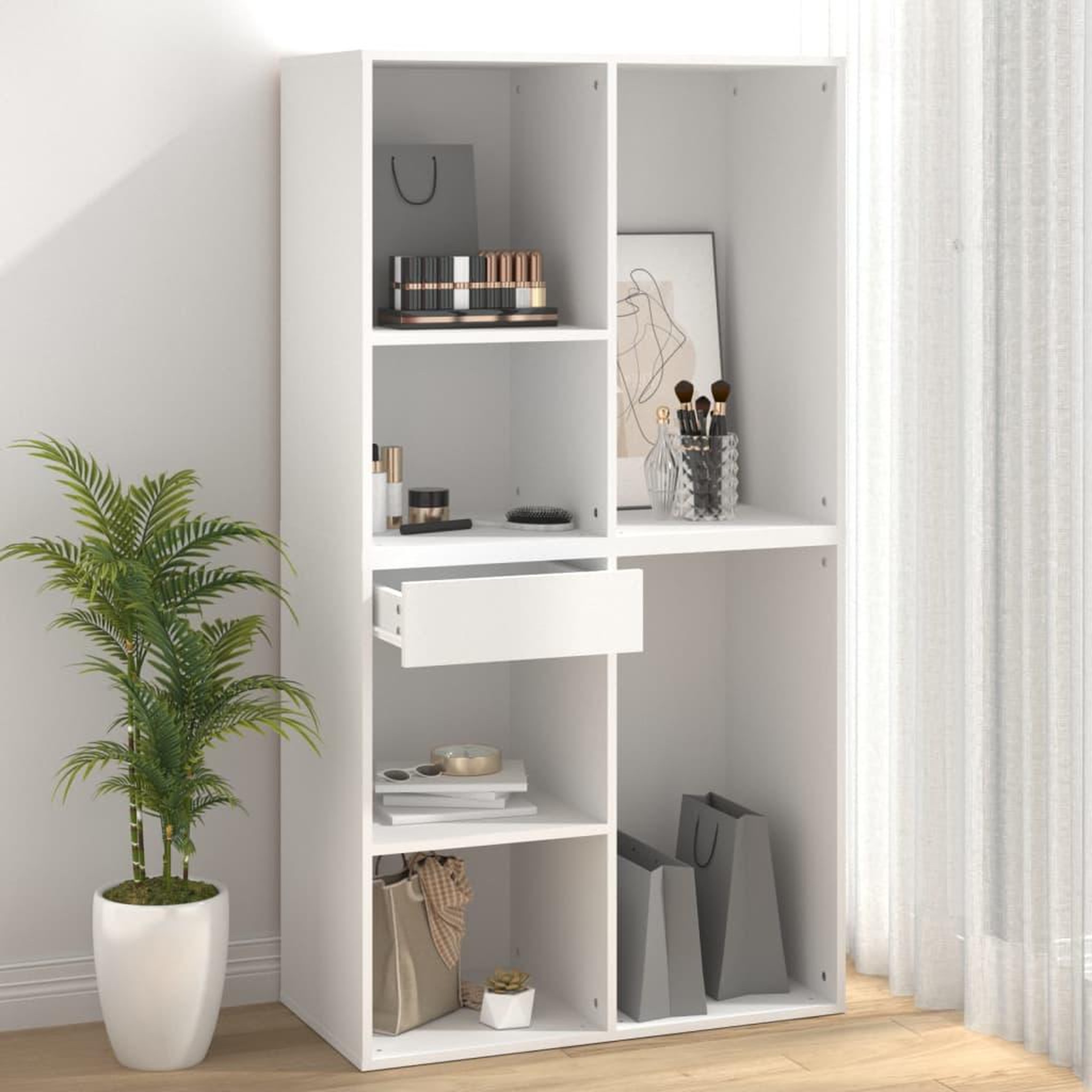 Voir la diapositive 4 : VIDAXL Armoire a cosmetiques Blanc 80x40x75 cm Bois d'ingenierie