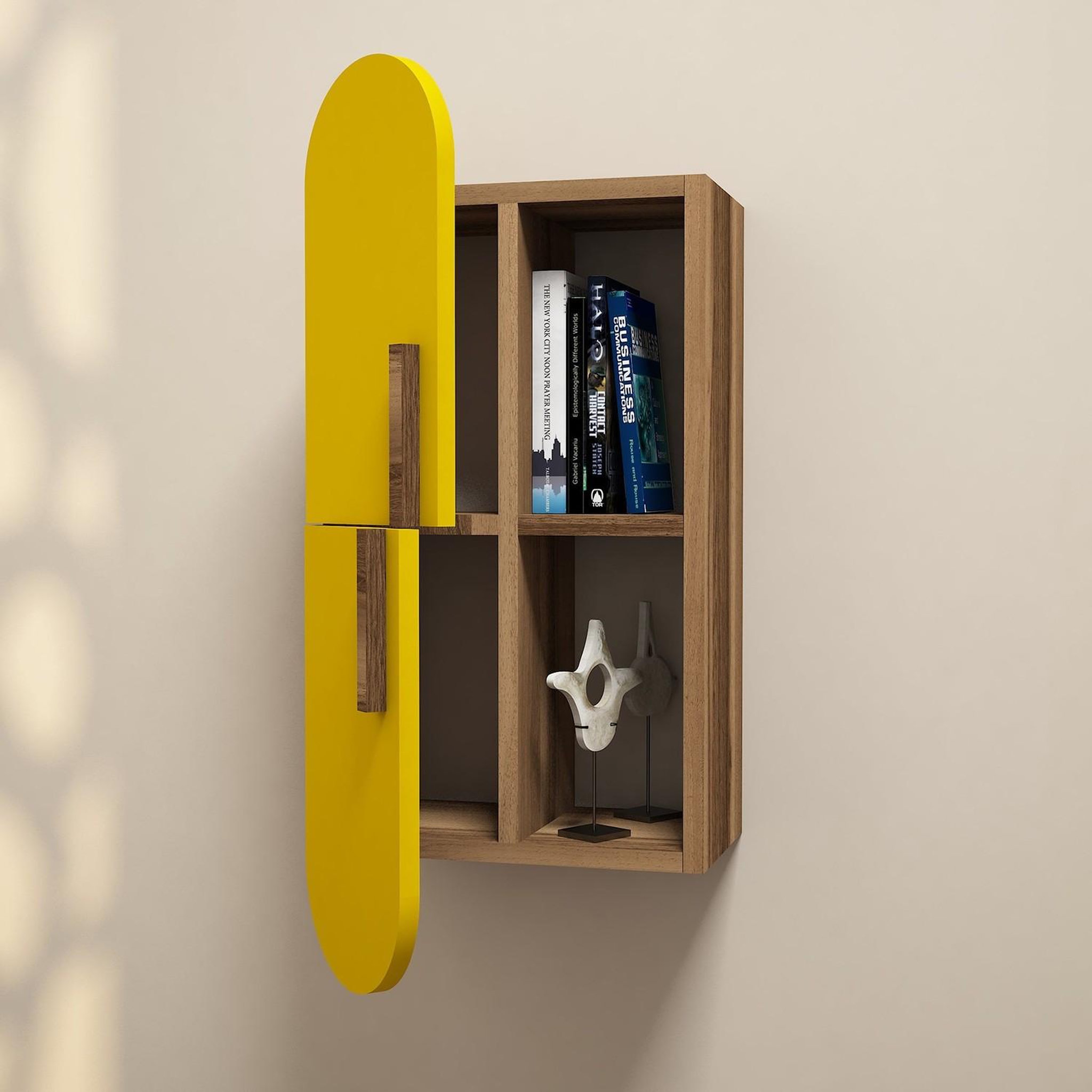 Voir la diapositive 3 : Habitat et Jardin Étagère murale en bois  rose  - 35 x 22 x 60 cm - noyerjaune