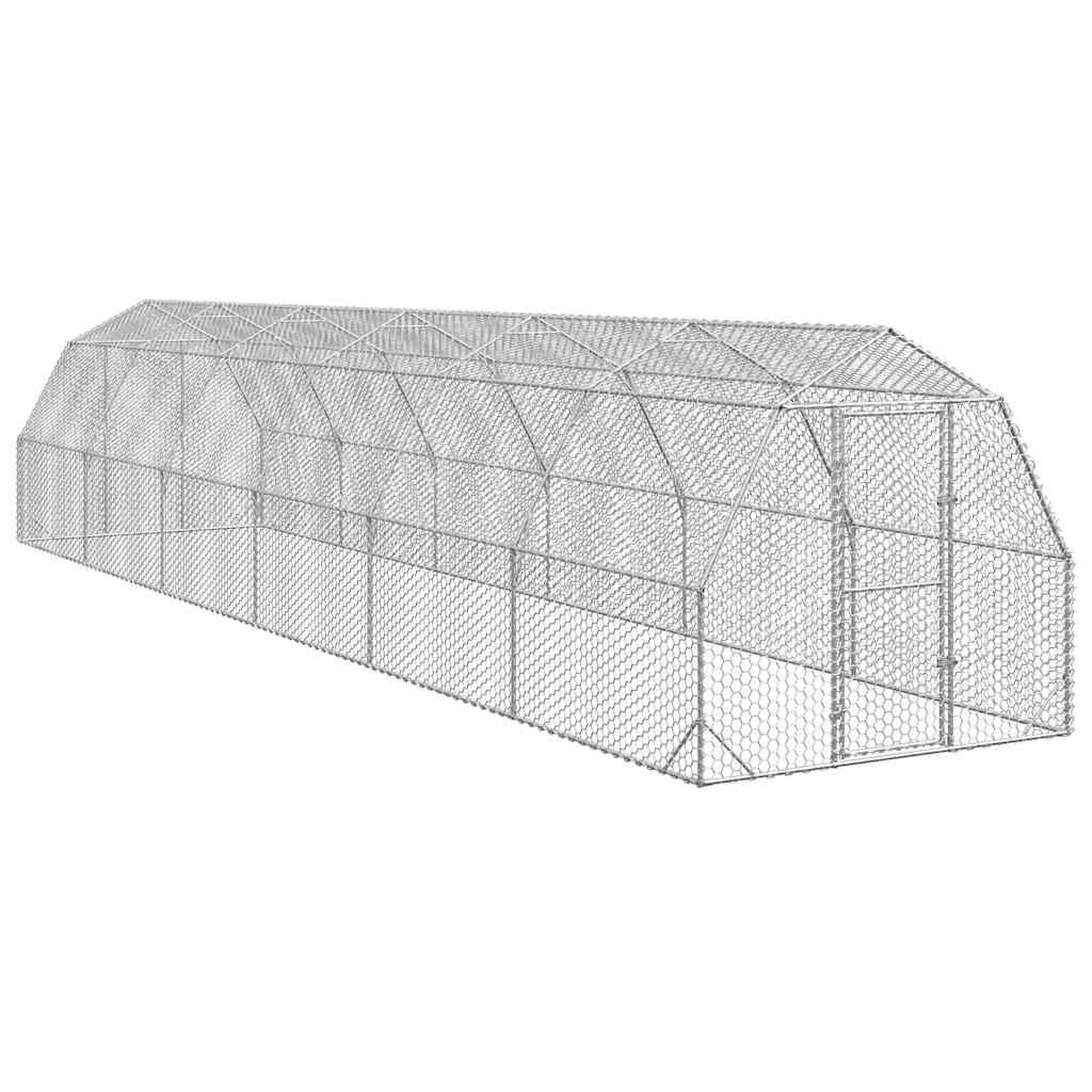 VIDAXL Poulailler 2,5x12x2,25 m acier galvanise