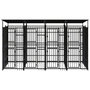 Voir la diapositive 2 : VIDAXL Chenil d'exterieur avec toit pour chiens Acier 7,37 m²