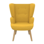 Voir la diapositive 3 : ID MARKET Fauteuil scandinave SVEN grand confort en tissu jaune