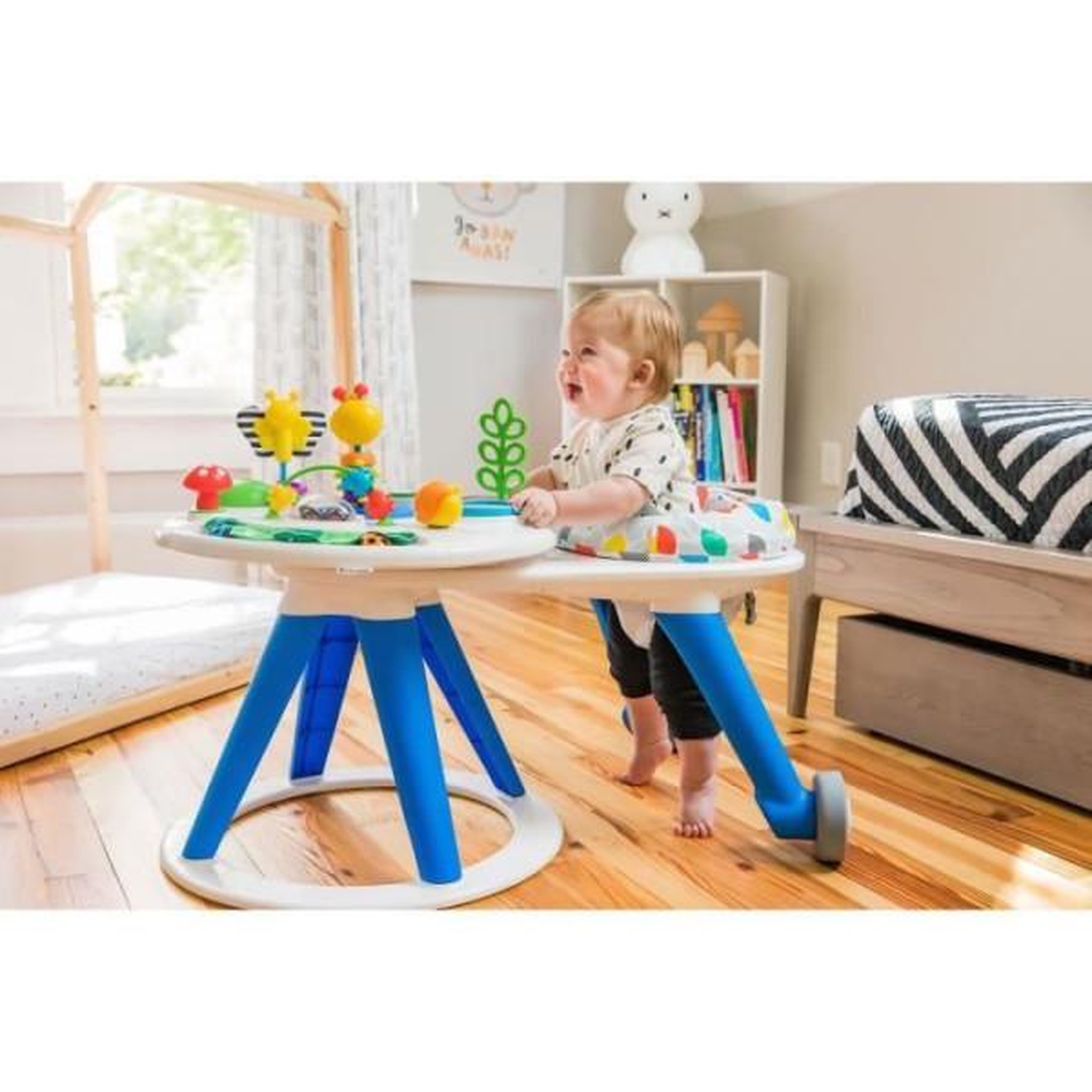 Voir la diapositive 3 : BABY EINSTEIN BABY EINSTEIN Table d'activités bébé trotteur évolutif 4-en-1 Pivotant a 360° sécurisé, Jouet d'éveil amovible, piano, m