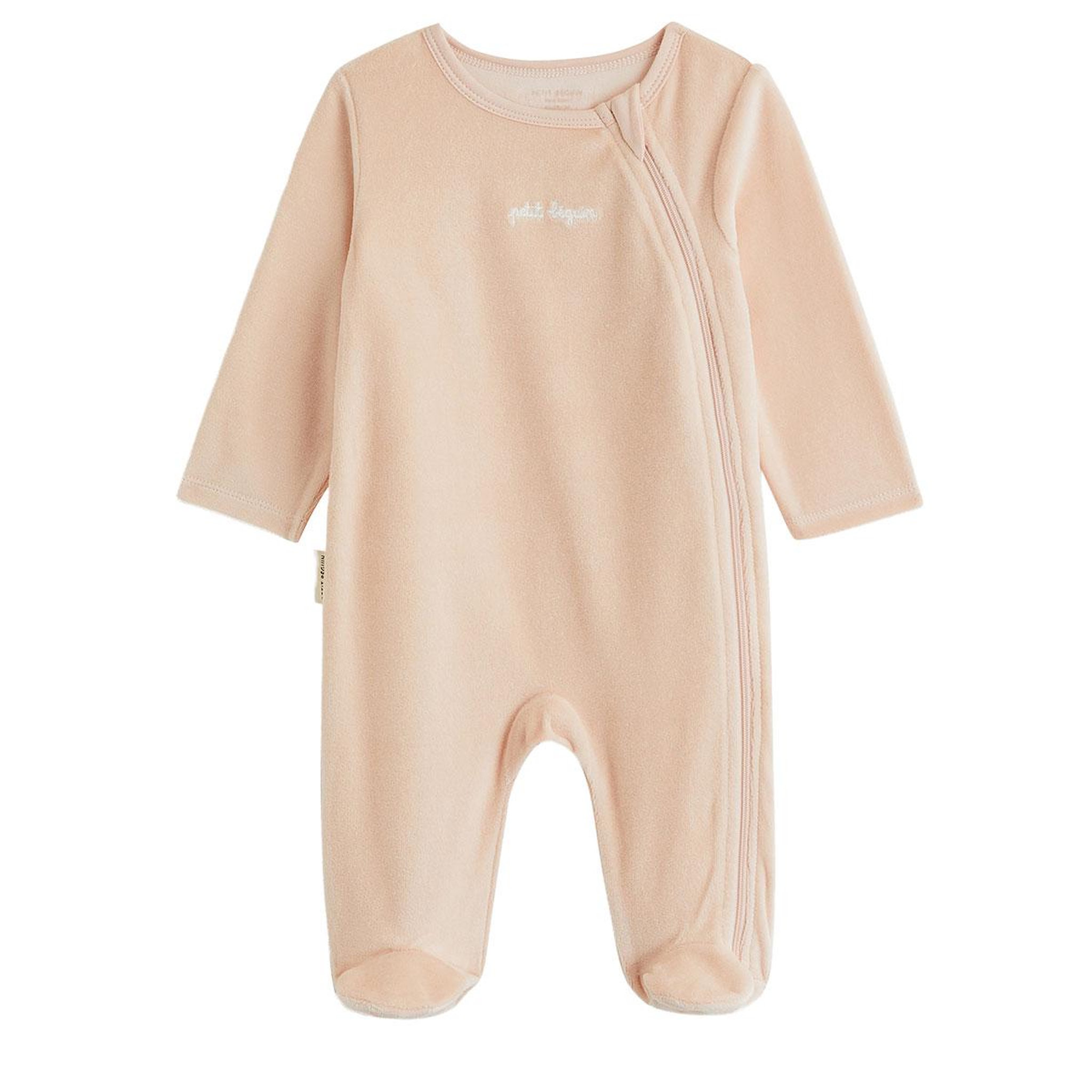 Voir la diapositive 3 : PETIT BEGUIN Lot de 2 pyjamas bébé en velours ouverture zippée