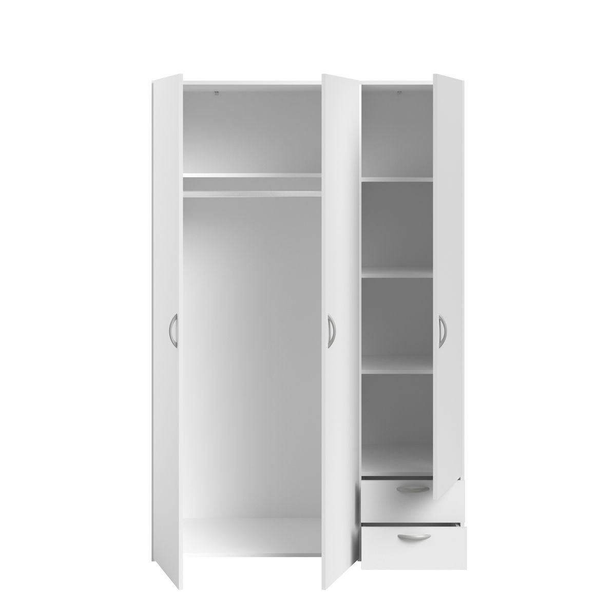 Armoire 3 portes 2 tiroirs L120cm DAISY