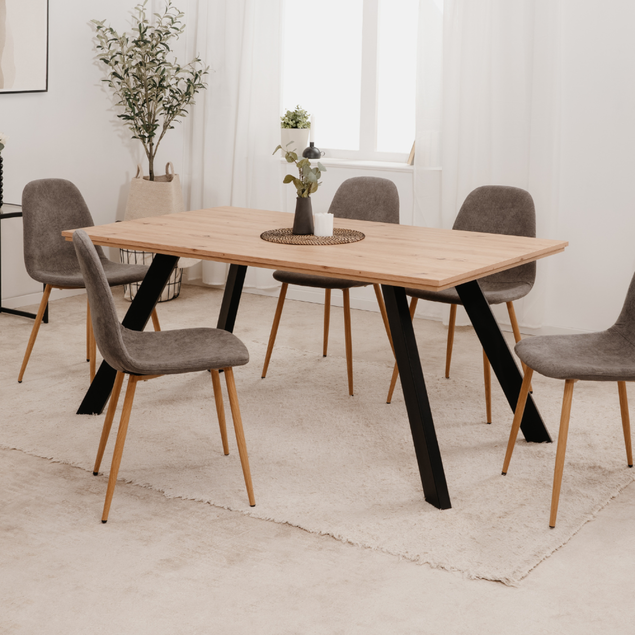 Voir la diapositive 4 : CONCEPT USINE Table de salle à manger en bois 6 personnes CALYPSO