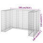 Voir la diapositive 6 : VIDAXL Mur en gabion pour poubelles Acier galvanise 180x100x110 cm