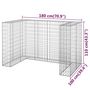 Voir la diapositive 6 : VIDAXL Mur en gabion pour poubelles Acier galvanise 180x100x110 cm