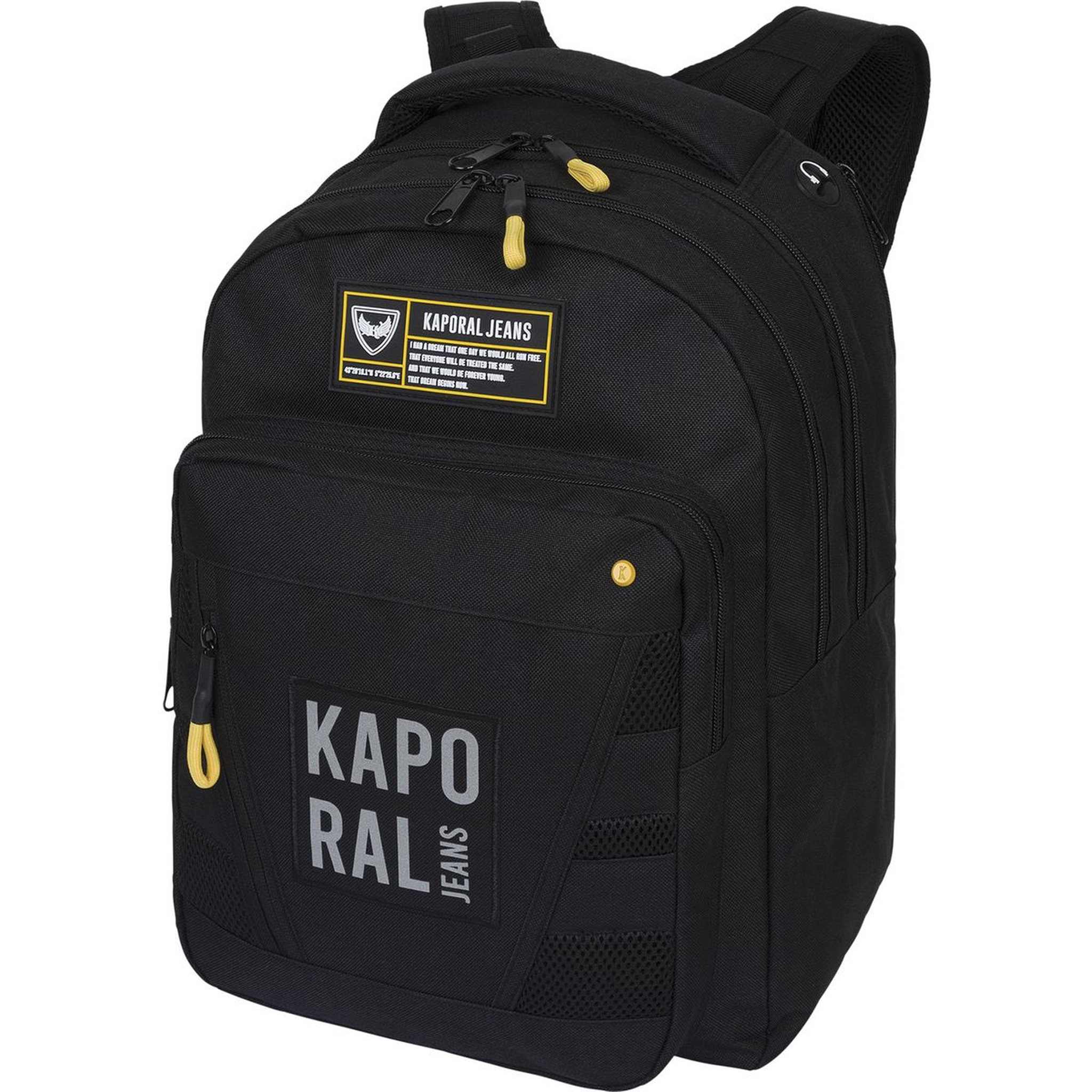 Voir la diapositive 2 : KAPORAL Sac à dos 2 compartiments 43 cm noir 