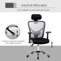 Voir la diapositive 4 : VINSETTO Vinsetto Chaise de bureau manager grand confort réglable dossier inclinable piètement chromé tissu maille polyester gris noir