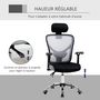 Voir la diapositive 4 : VINSETTO Vinsetto Chaise de bureau manager grand confort réglable dossier inclinable piètement chromé tissu maille polyester gris noir