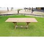 Voir la diapositive 3 : CONCEPT USINE Table Kajang 10 : table de jardin rectangle extensible en teck brut 10 personnes KAJANG