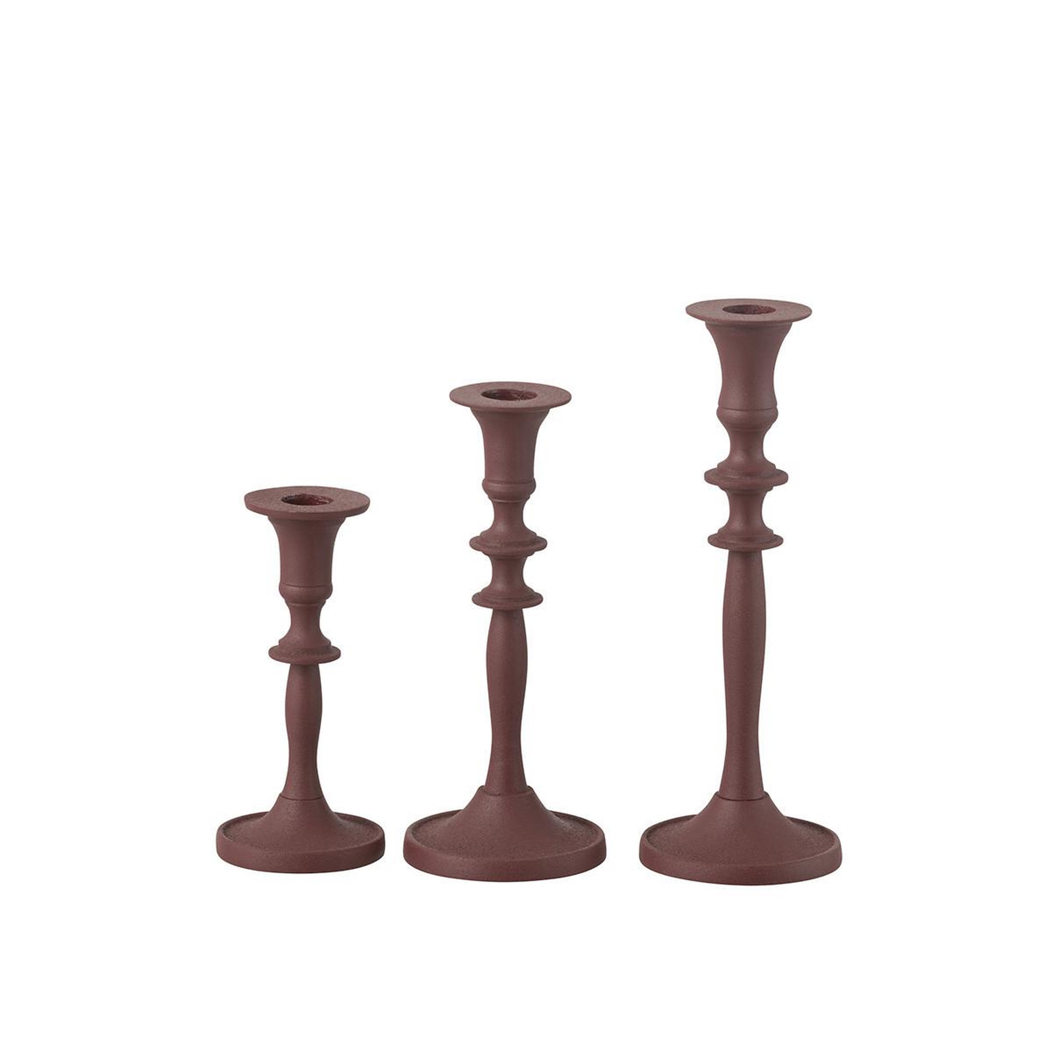 Voir la diapositive 2 : J-LINE Lot de 3 chandeliers  lise  23cm bordeaux