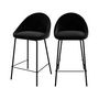 Voir la diapositive 1 : Rendez vous déco Lot de 2 chaises pour îlot central 65 cm en velours jaune - Misty