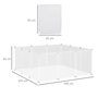 Voir la diapositive 3 : PAWHUT Cage parc enclos modulable petits animaux - dim. 105L x 105l x 45H cm - 12 panneaux résine PP opaque