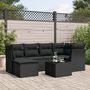 Voir la diapositive 1 : VIDAXL Salon de jardin 7 pcs avec coussins noir resine tressee