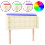 Voir la diapositive 2 : VIDAXL Tete de lit a LED Creme 103x16x78/88 cm Similicuir
