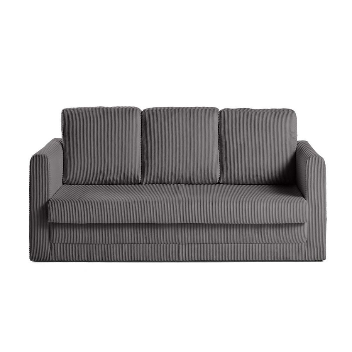 BEST MOBILIER Marilia - canapé 3 places - convertible déplimousse - en velours côtelé
