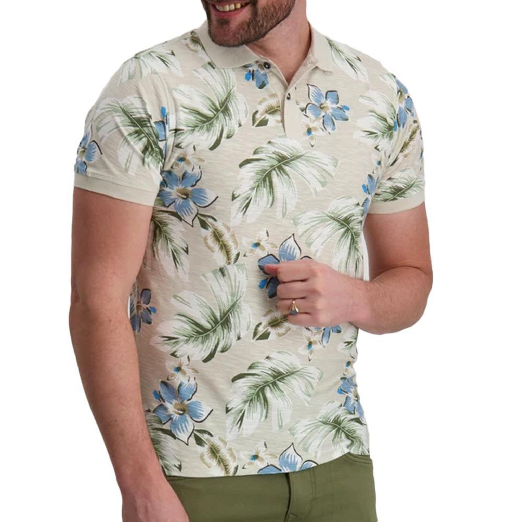 Petrol Industries Polo Beige à Motifs Homme Petrol Industries POL908. Coloris disponibles : Beige