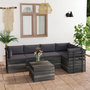 Voir la diapositive 1 : VIDAXL Salon palette de jardin 6 pcs avec coussins Bois de pin massif