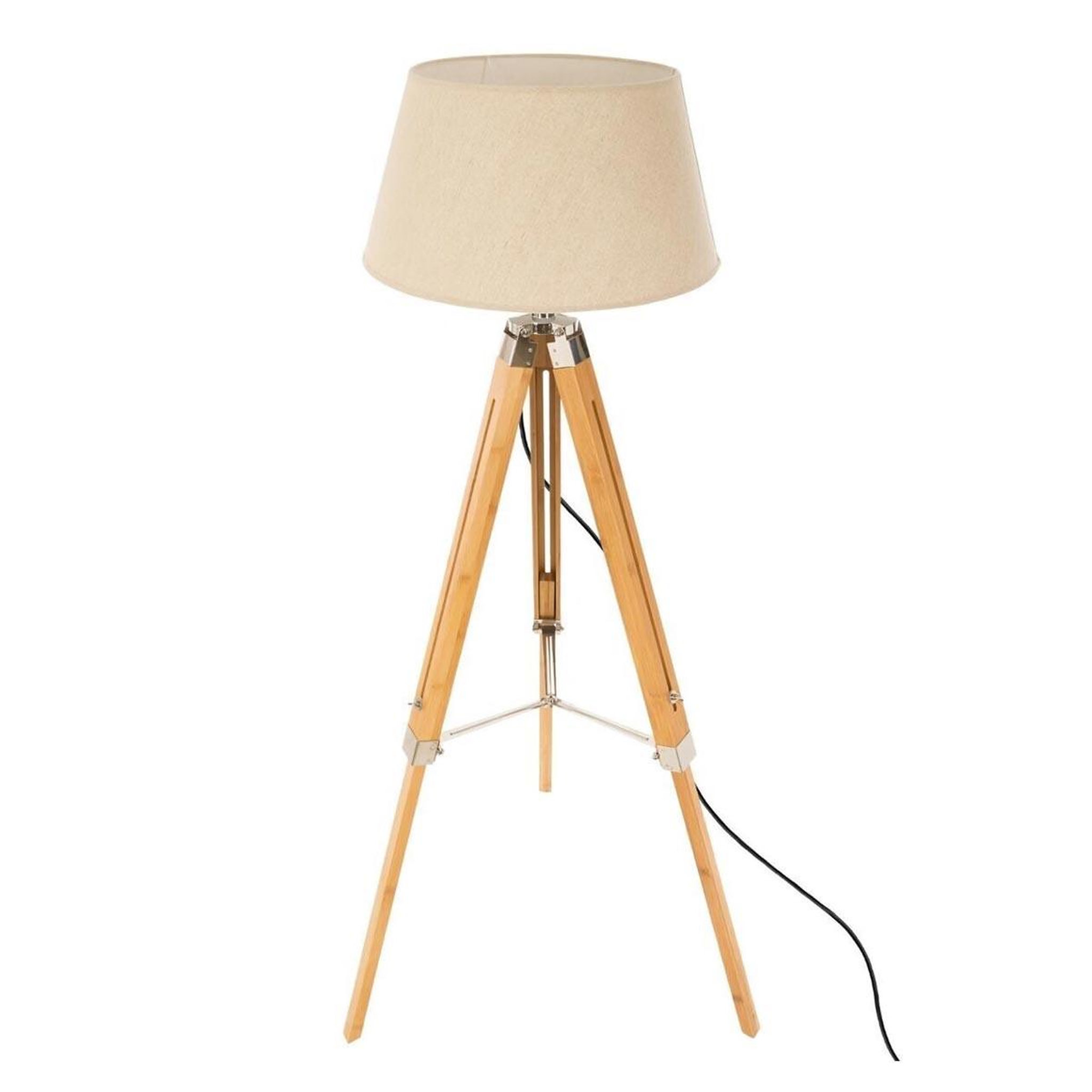 ATMOSPHERA Lampadaire trépied bois  runo  145cm beige