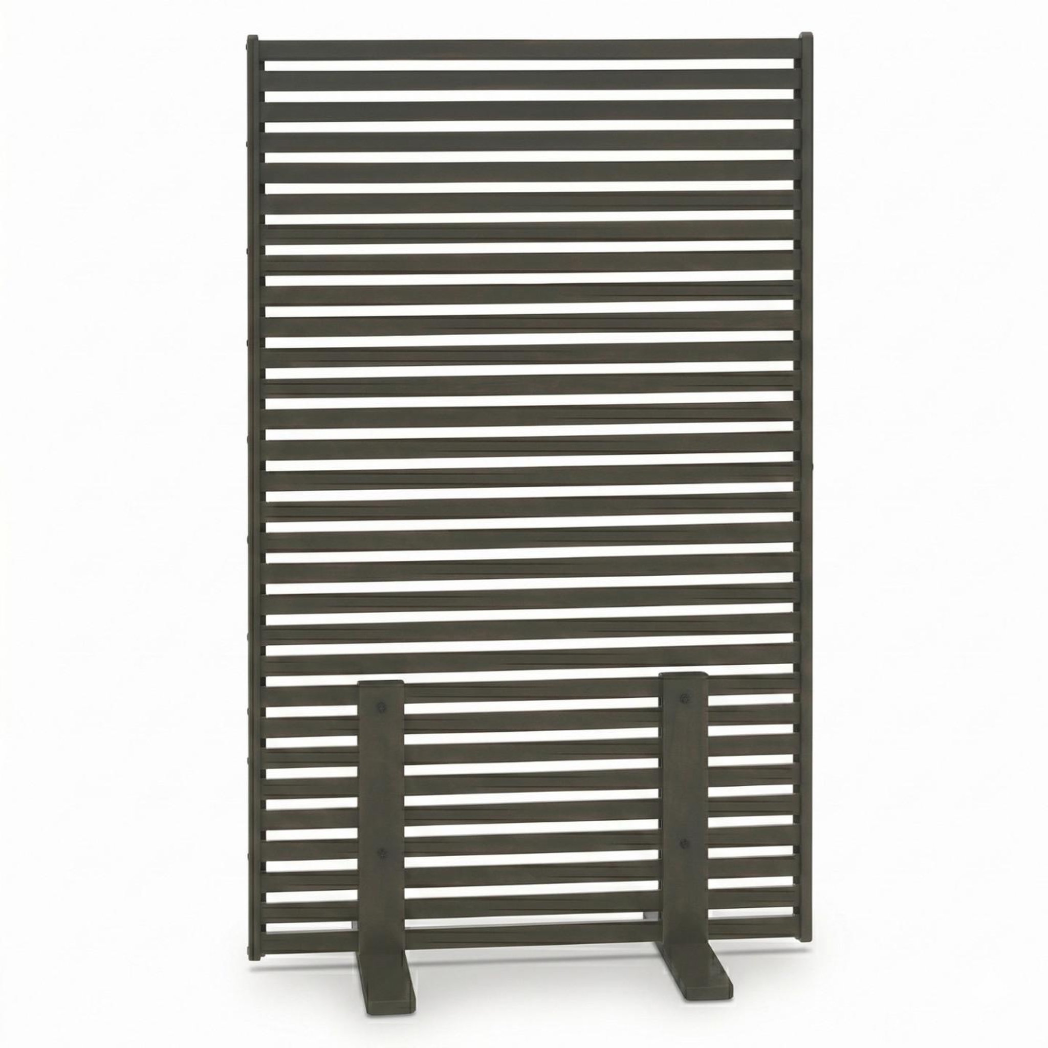 Voir la diapositive 3 : ID MARKET Paravent extérieur ajouré claustra décoratif 80 x 150 cm persiennes horizontales métal gris anthracite