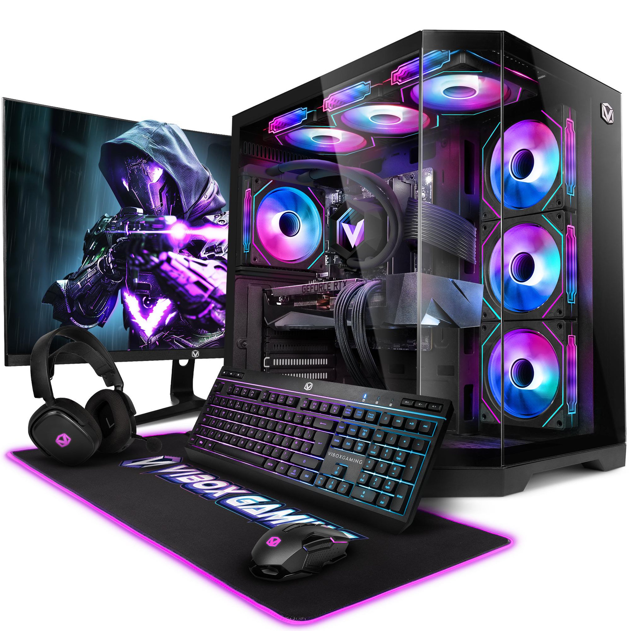 VIBOX PC Gamer Complet - Ryzen 7 5700X, RTX 5070, 32 Go RAM, 1 To SSD, Windows 11, WiFi 6, Bluetooth 5.4
