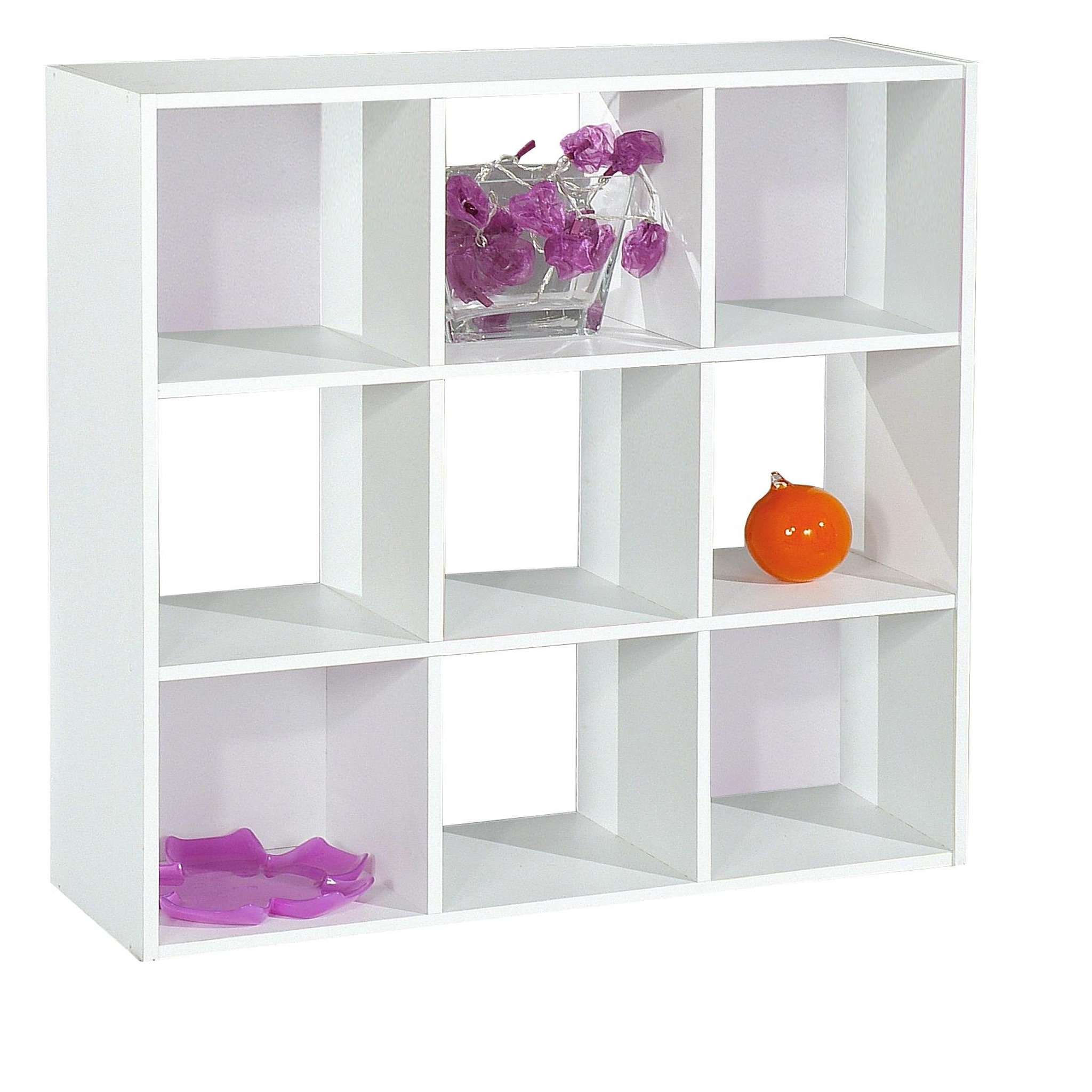 Voir la diapositive 1 : Etagère de rangement KUBIC 9 niches H91cm