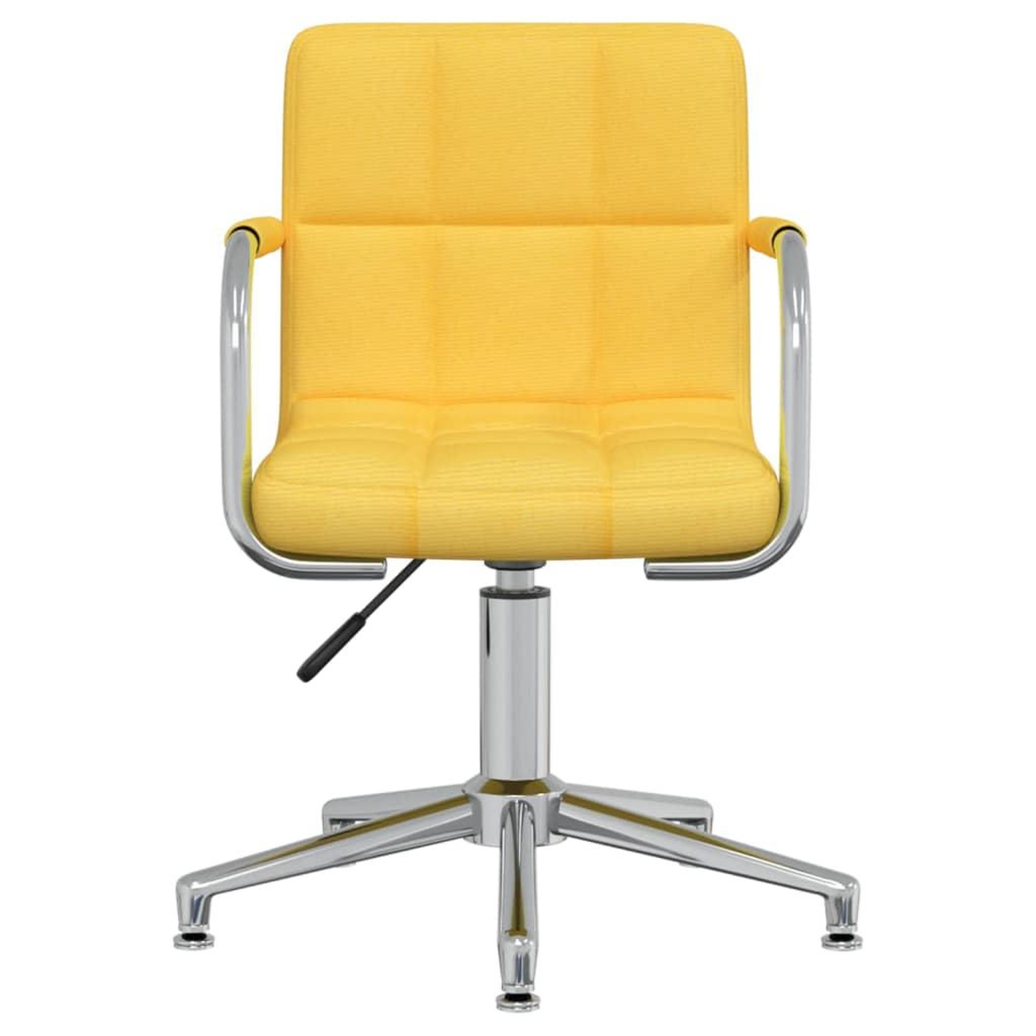 Voir la diapositive 3 : VIDAXL Chaise pivotante de bureau Jaune moutarde Tissu