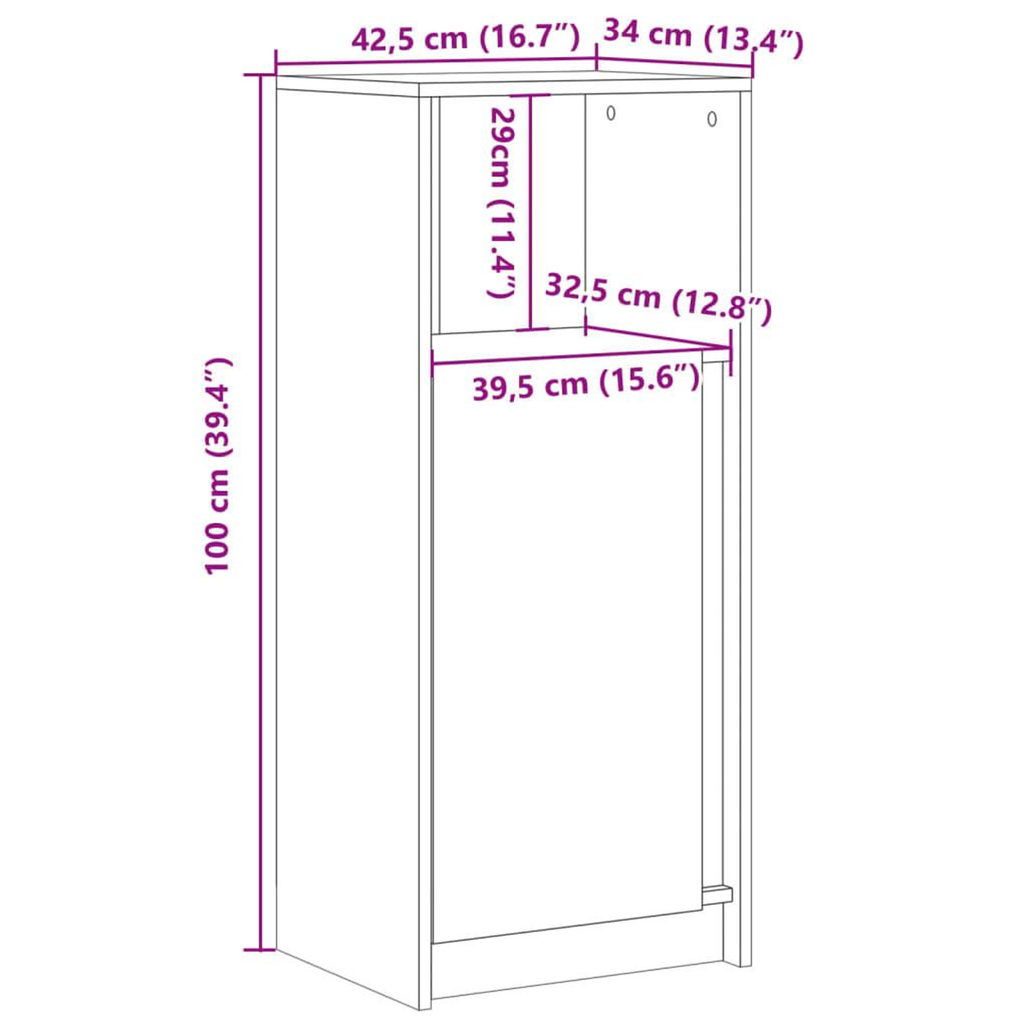 Voir la diapositive 6 : VIDAXL Buffet avec LED blanc 42,5x34x100 cm bois d'ingenierie