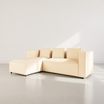 LISA DESIGN Stella - canapé d'angle gauche 4 places en simili. Coloris disponibles : Noir, Marron, Beige