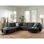 Voir la diapositive 4 : LISA DESIGN Rune - canapé panoramique avec pouf d'appoint - 7 places - style scandinave - gauche