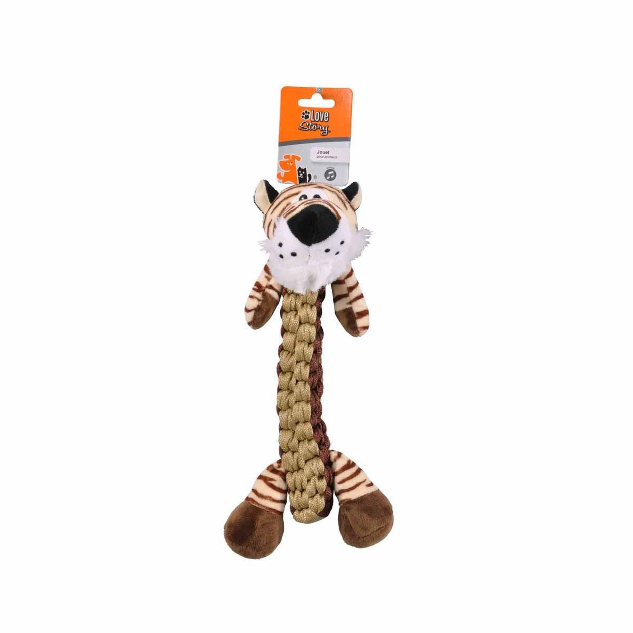 Voir la diapositive 2 : HOMEA Peluche pour Chien  Tigre  34cm Marron