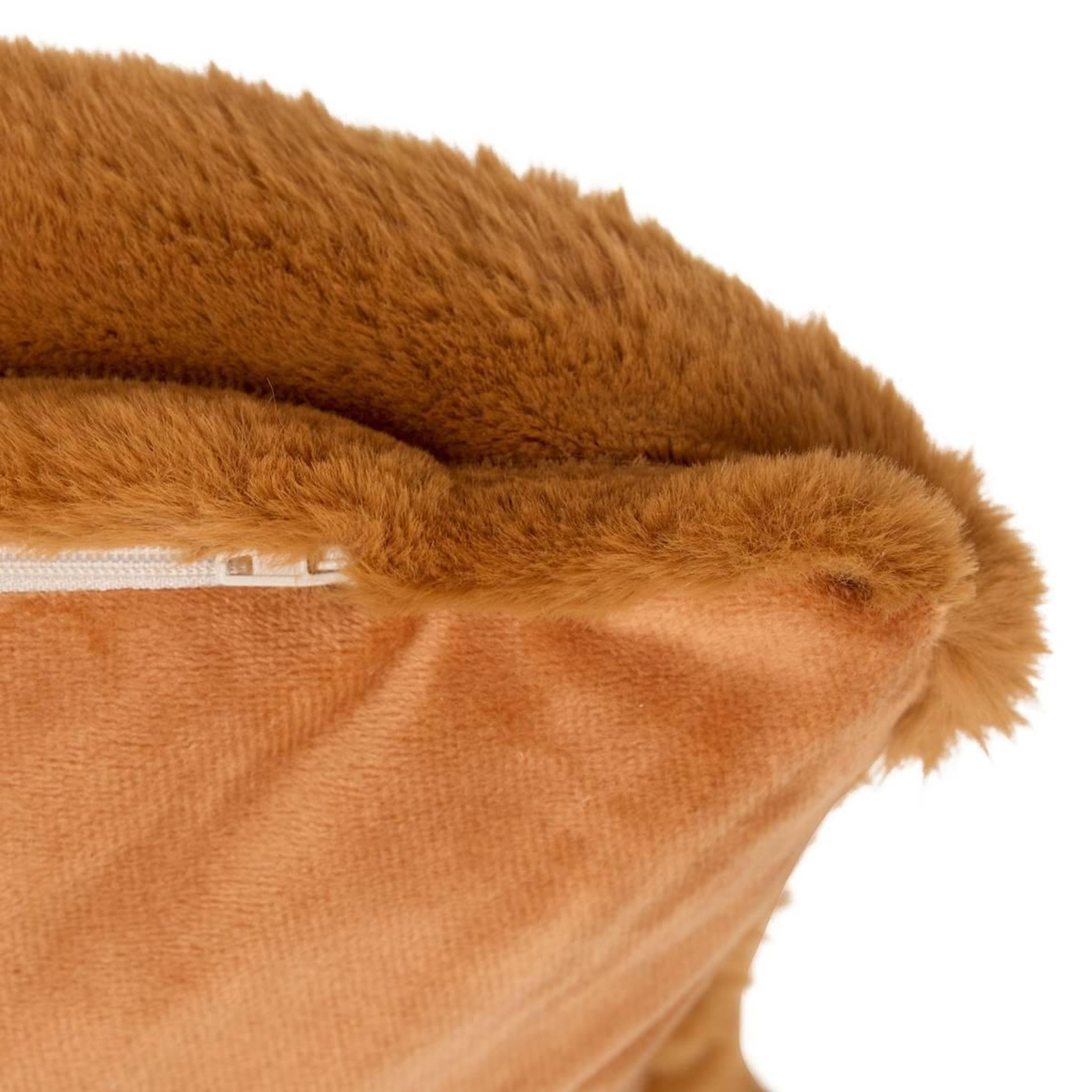 Voir la diapositive 3 : ATMOSPHERA Coussin Imitation Fourrure  Coti  50x80cm Cognac