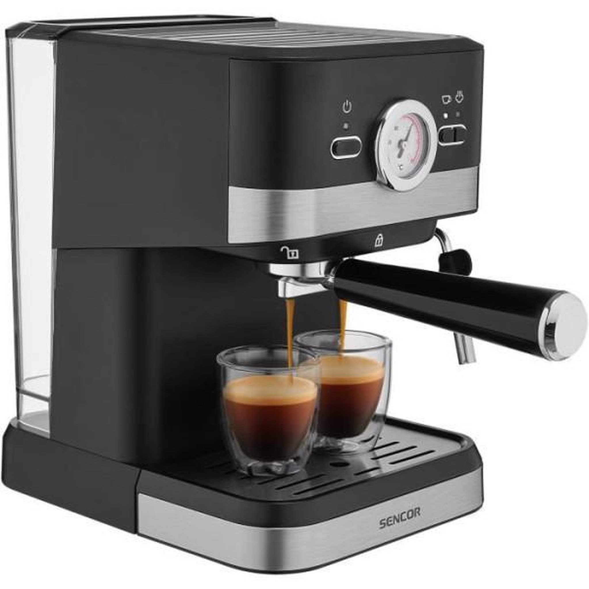 Voir la diapositive 2 : MARKET24 Machine a Cafe  a expresso - SENCOR - SES 1721BK - 1050 W - 20 bars - Noir