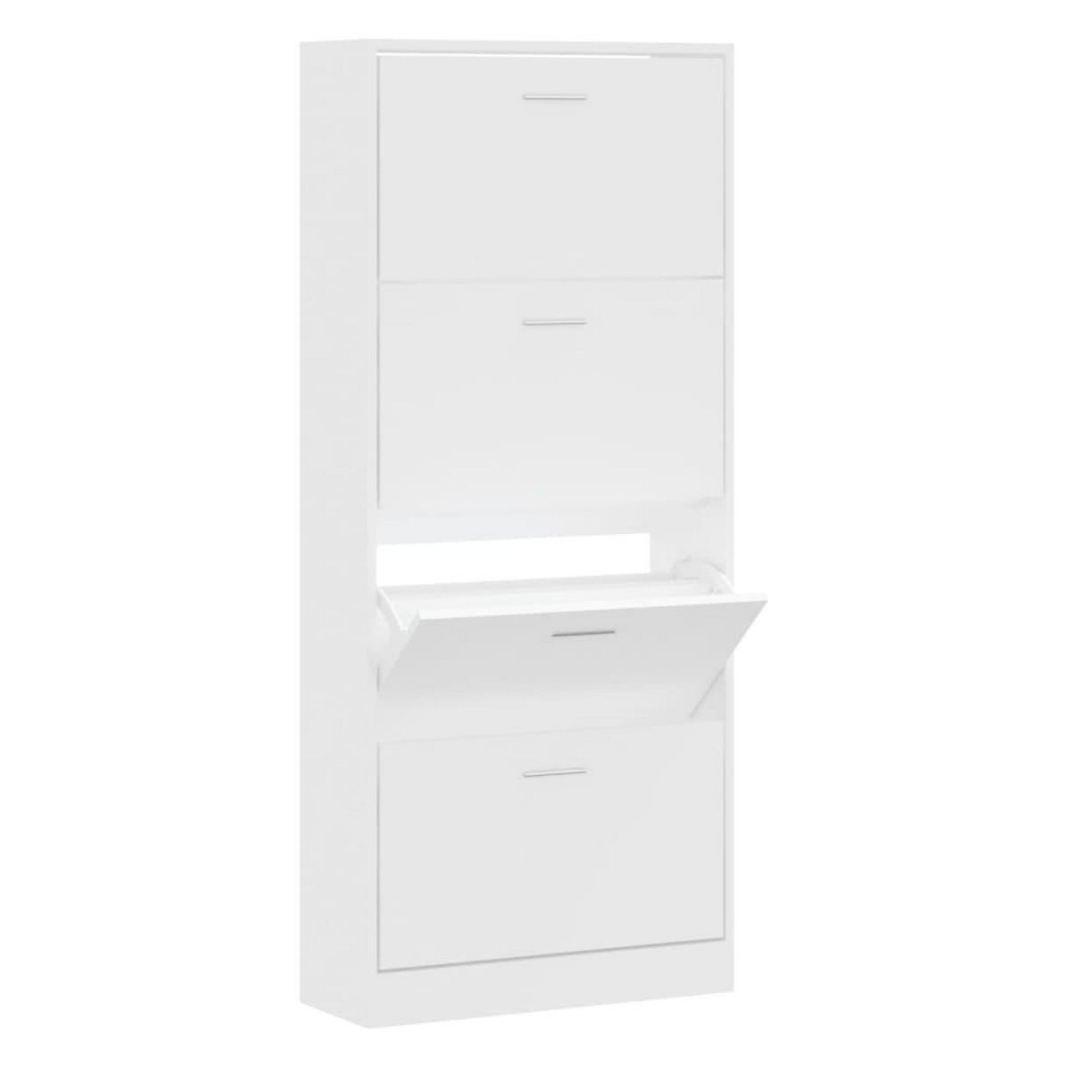VIDAXL Armoire a chaussures Blanc 63x24x147 cm Bois d'ingenierie
