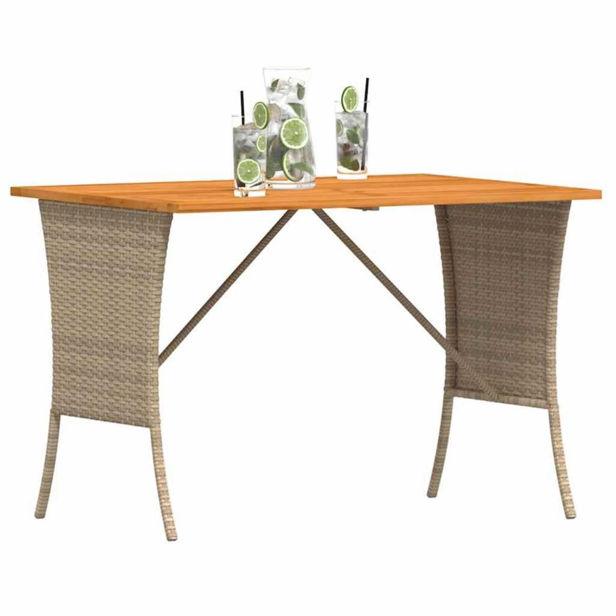 VIDAXL Table de jardin avec dessus en bois d'acacia beige 105x75x72 cm