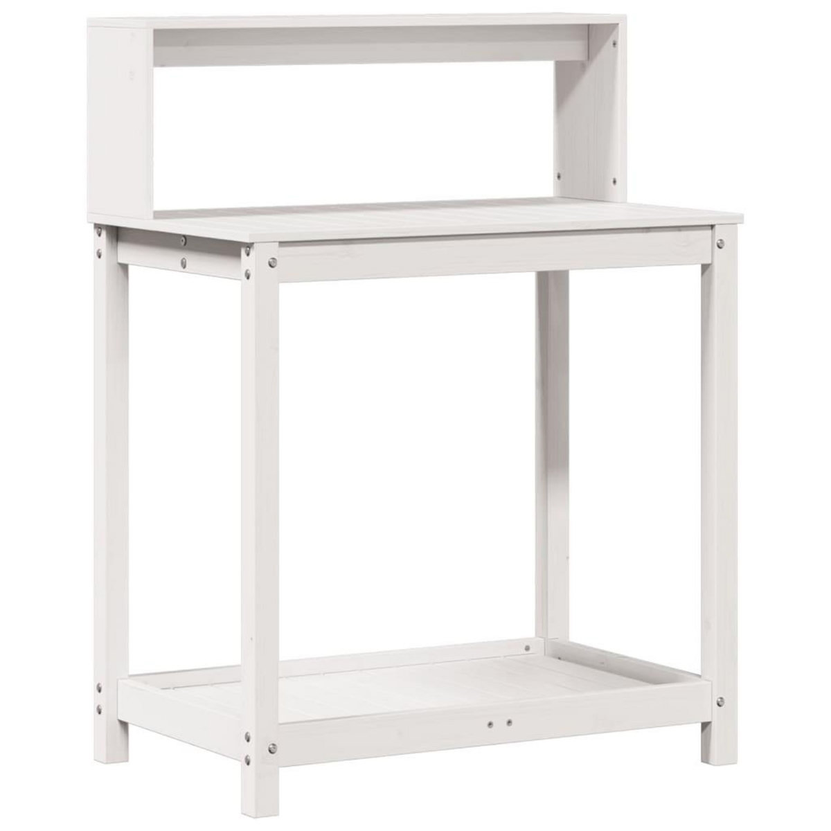 VIDAXL Table de rempotage avec etageres blanc bois massif de pin