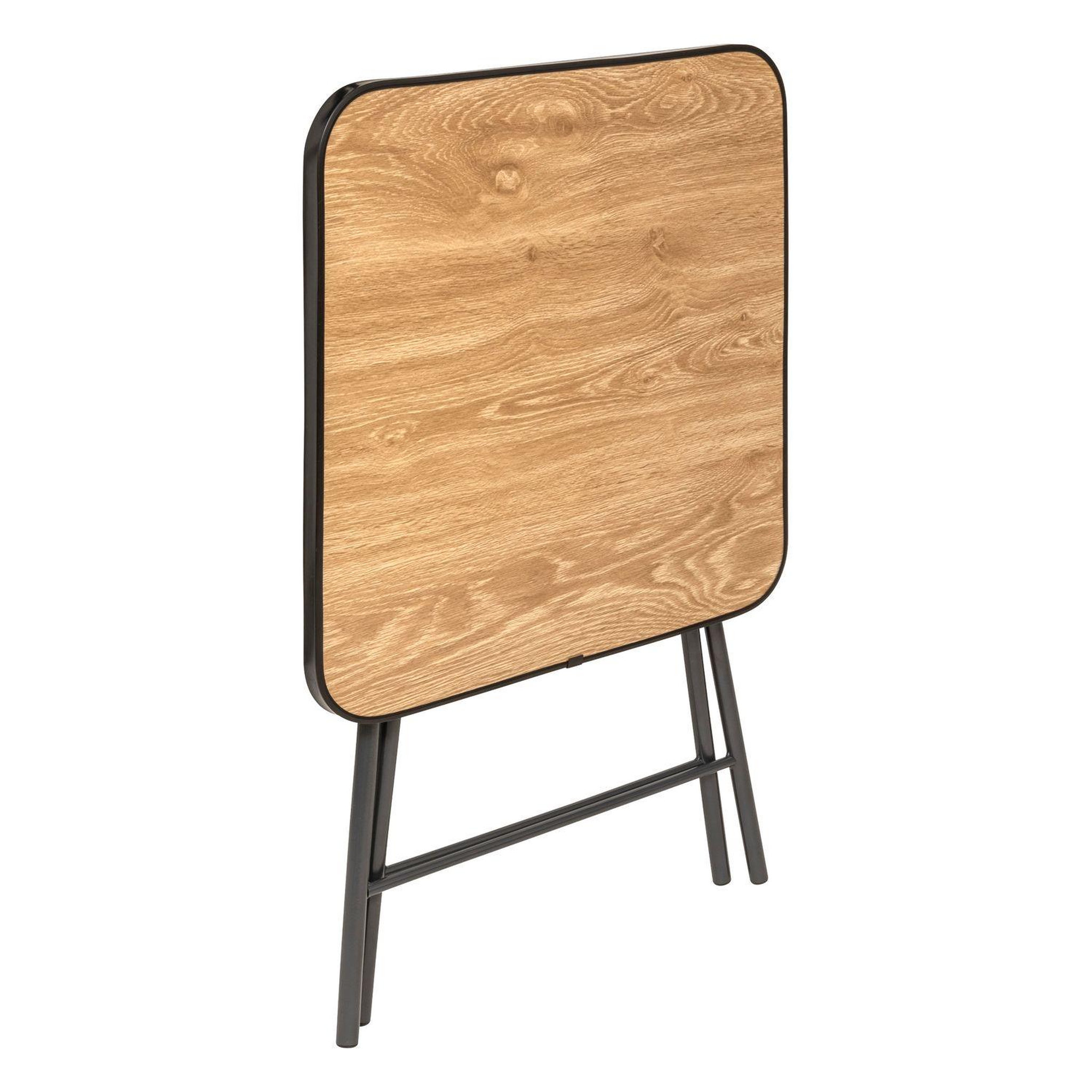 Voir la diapositive 3 : FIVE Table pliante renforcée en bois et métal folda - beige et noir