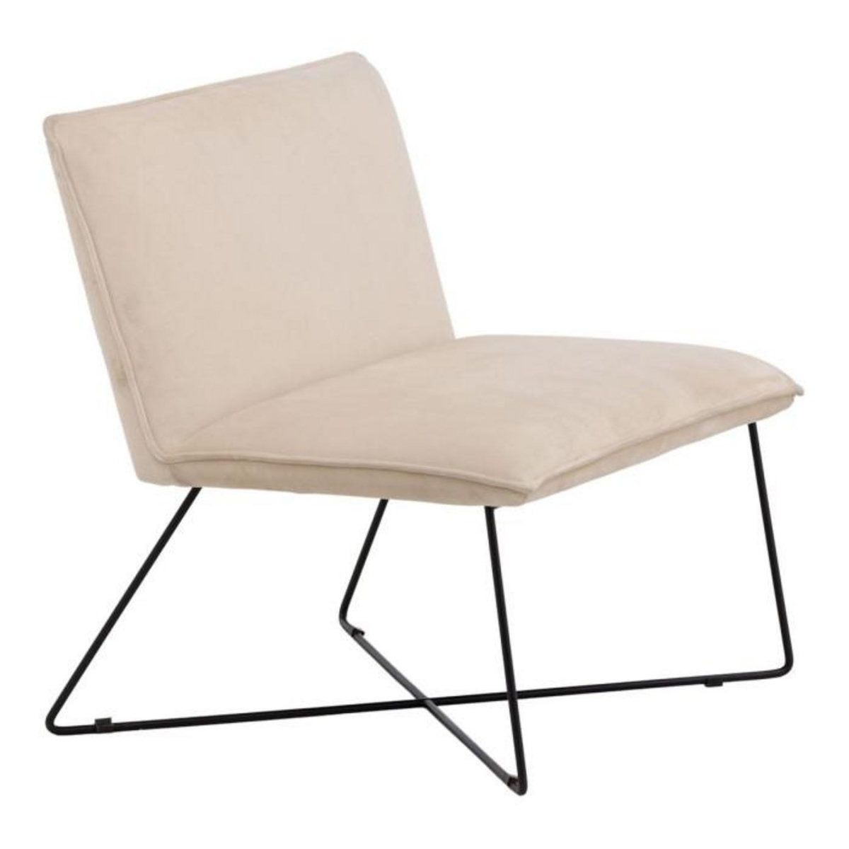 Paris Prix Fauteuil en Velours  X-Lounge  82cm Beige