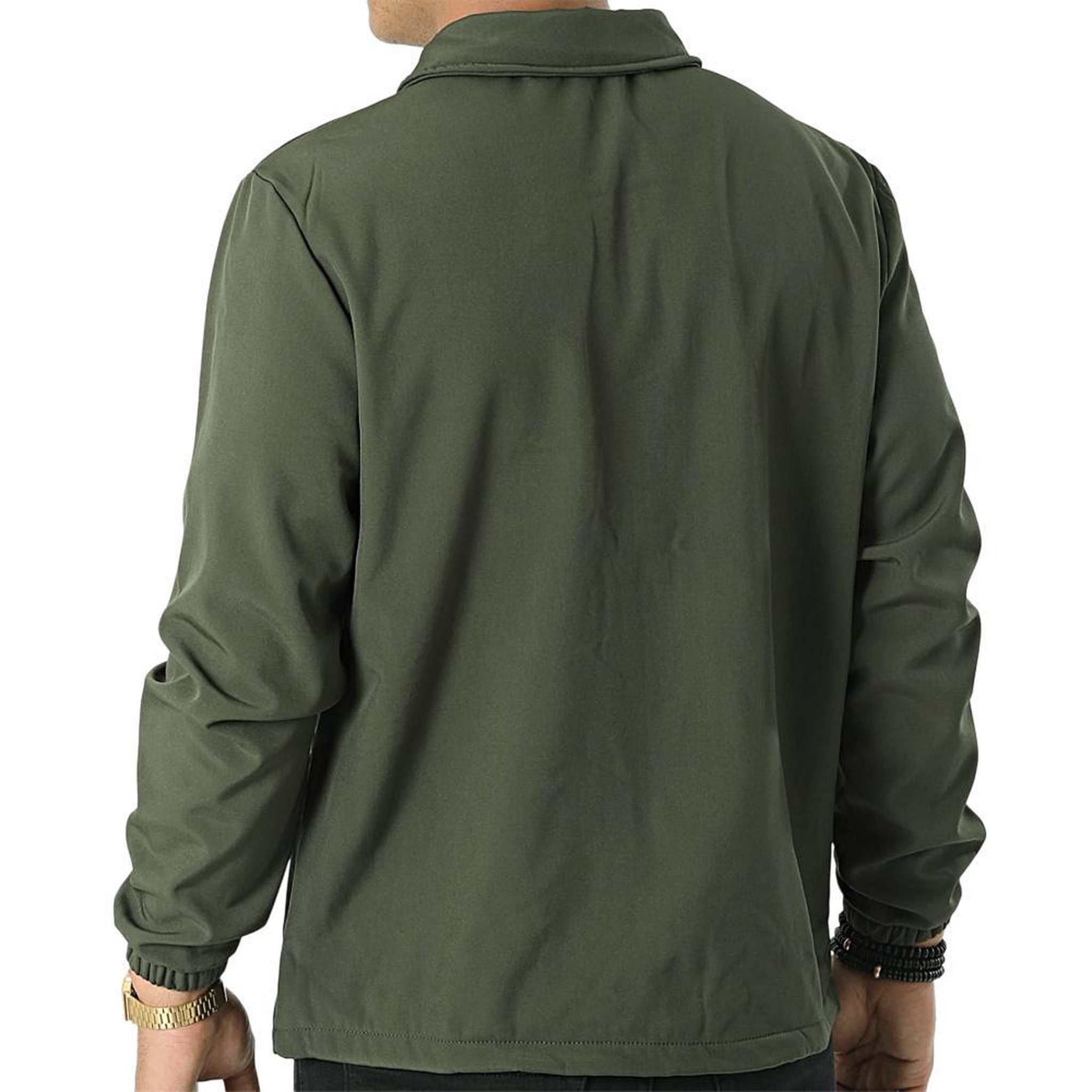 Voir la diapositive 2 : AMERICAN PEOPLE Surchemise Kaki Homme American People AW25