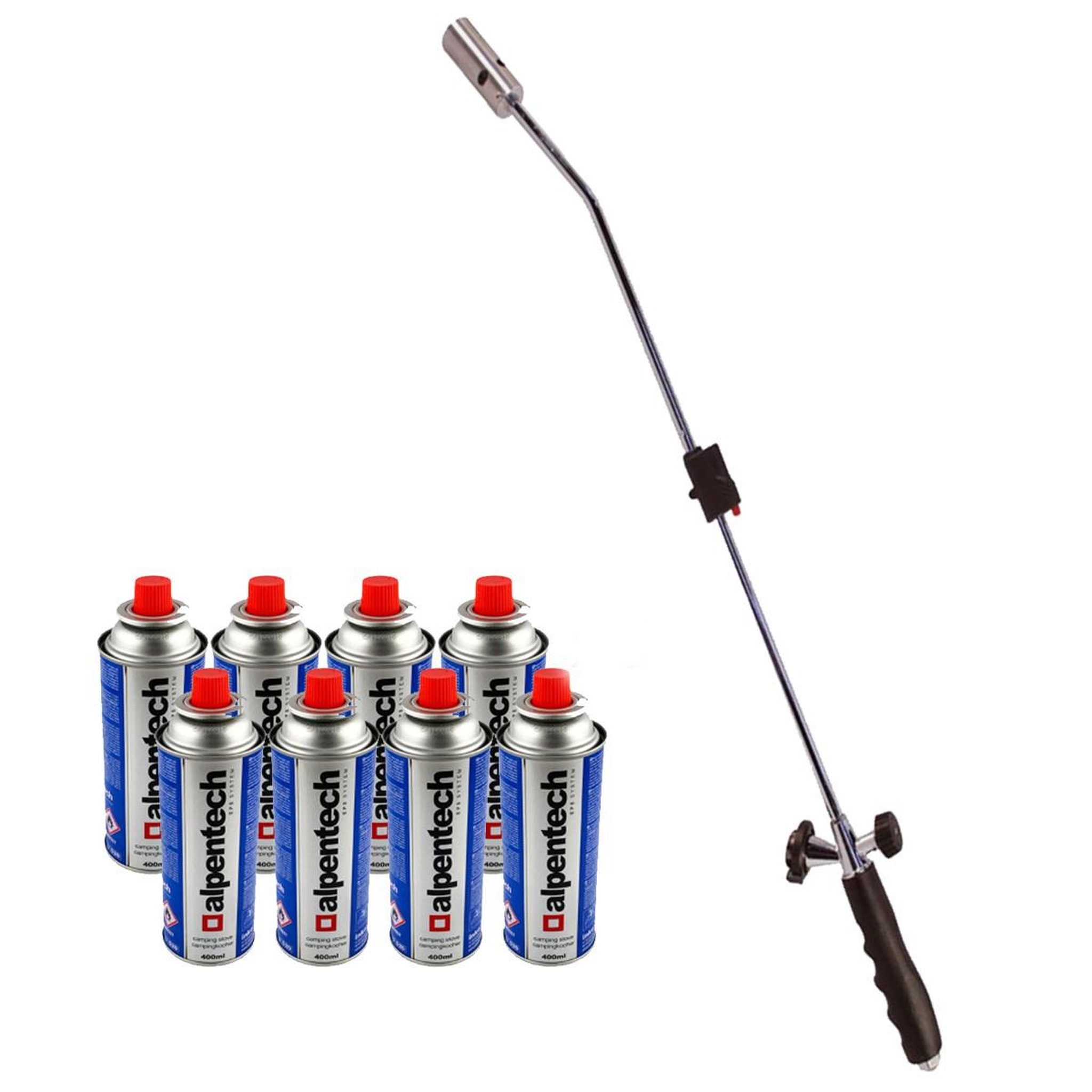 ALPENTECH Desherbeur thermique piezo chalumeau gaz + 8 recharges desherbant thermique brule herbes