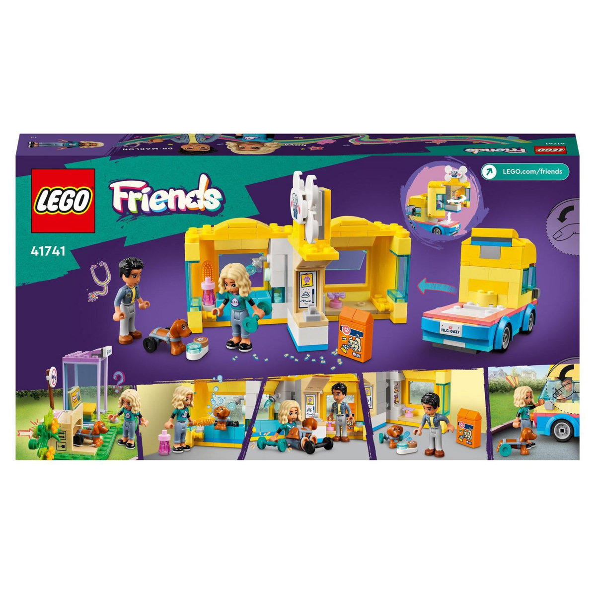 LEGO Friends 41741 Le fourgonnette de sauvetage canin, Jeu de Chiot, Jouet Animaux