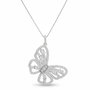 Voir la diapositive 1 : L'ATELIER D'AZUR Collier en Argent 925 Rhodié - Papillon Pavé de Zirconiums - Chaine Offerte